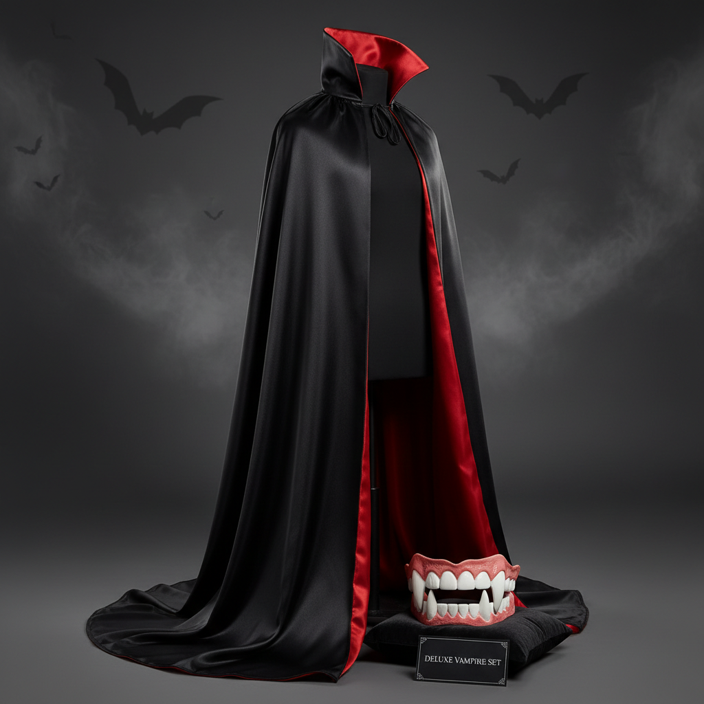 Vampire Cape & Fangs Set